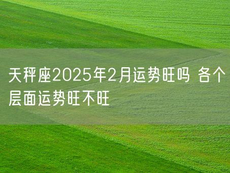 天秤座2025年2月运势旺吗 各个层面运势旺不旺(图1)