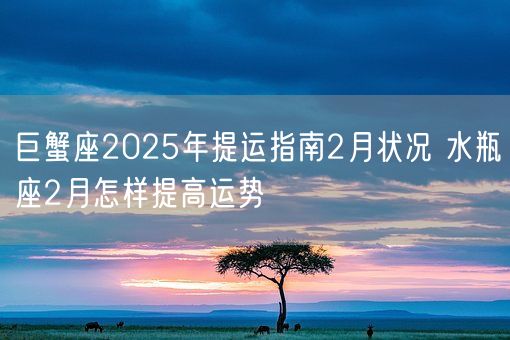 巨蟹座2025年提运指南2月状况 水瓶座2月怎样提高运势(图1)