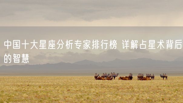 中国十大星座分析专家排行榜 详解占星术背后的智慧(图1)