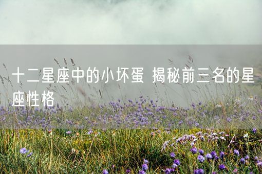 十二星座中的小坏蛋 揭秘前三名的星座性格(图1) 十二星座中的小坏蛋 揭秘前三名的星座性格(图1)