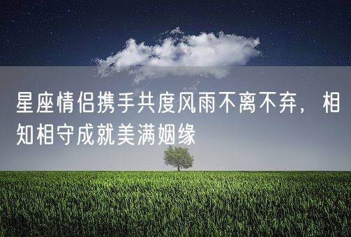 星座情侣携手共度风雨不离不弃,相知相守成就美满姻缘(图1) 星座情侣携手共度风雨不离不弃,相知相守成就美满姻缘(图1)