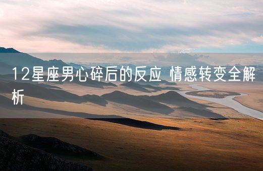 12星座男心碎后的反应 情感转变全解析(图1)