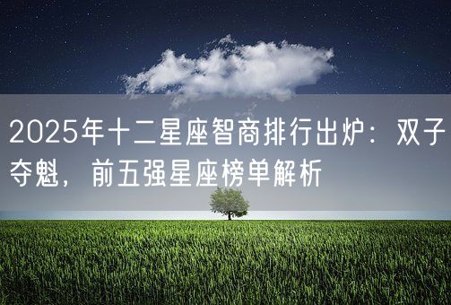 2025年十二星座智商排行出炉:双子夺魁,前五强星座榜单解析(图1) 2025年十二星座智商排行出炉:双子夺魁,前五强星座榜单解析(图1)