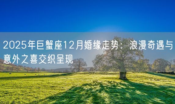 2025年巨蟹座12月婚缘走势：浪漫奇遇与意外之喜交织呈现(图1)