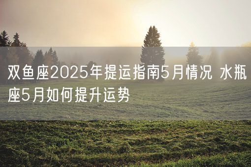 双鱼座2025年提运指南5月情况 水瓶座5月如何提升运势(图1)