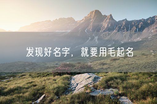发现好名字，就要用毛起名(图1)