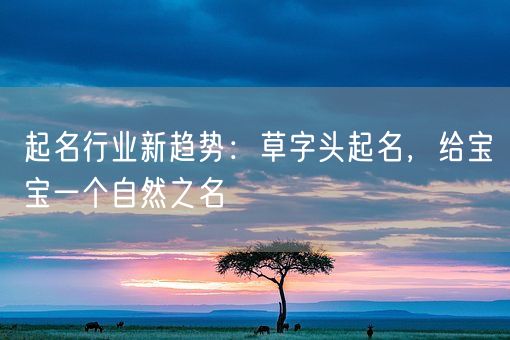 起名行业新趋势：草字头起名，给宝宝一个自然之名(图1)