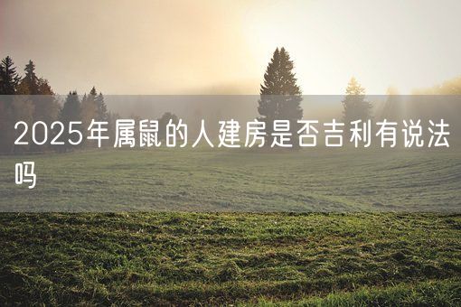 2025年属鼠的人建房是否吉利有说法吗(图1)