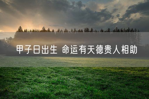 甲子日出生 命运有天德贵人相助(图1)