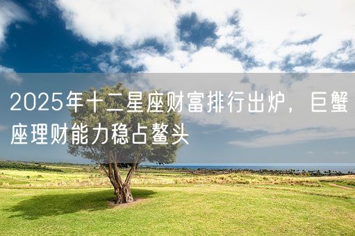 2025年十二星座财富排行出炉,巨蟹座理财能力稳占鳌头(图1) 2025年十二星座财富排行出炉,巨蟹座理财能力稳占鳌头(图1)