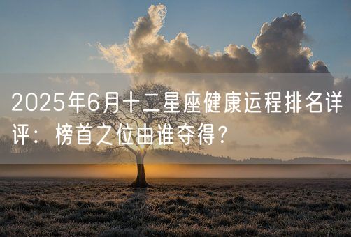 2025年6月十二星座健康运程排名详评：榜首之位由谁夺得？(图1)