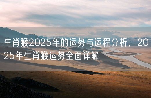 生肖猴2025年的运势与运程分析，2025年生肖猴运势全面详解(图1)