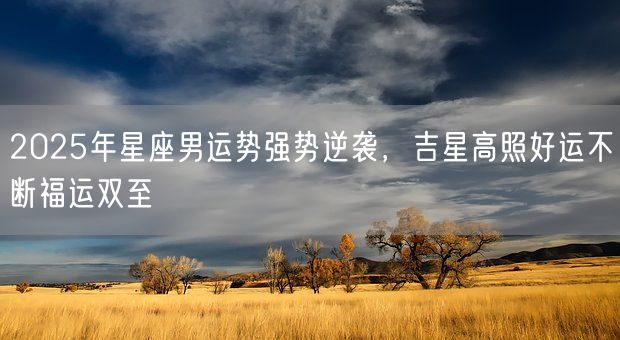 2025年星座男运势强势逆袭，吉星高照好运不断福运双至(图1)