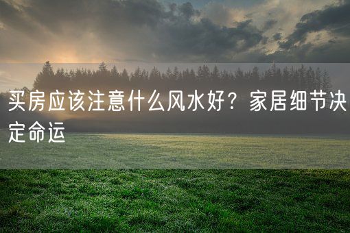 买房应该注意什么风水好？家居细节决定命运(图1)