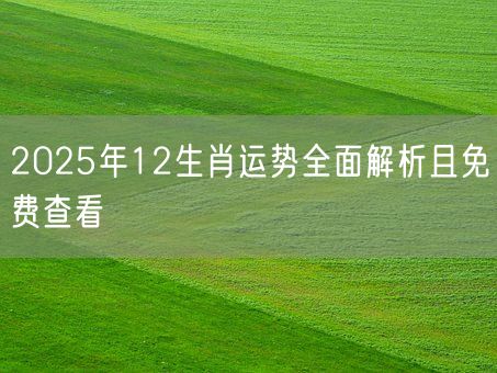 2025年12生肖运势全面解析且免费查看(图1)