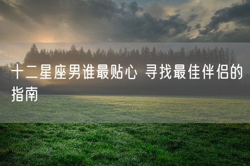 十二星座男谁最贴心 寻找最佳伴侣的指南(图1) 十二星座男谁最贴心 寻找最佳伴侣的指南(图1)