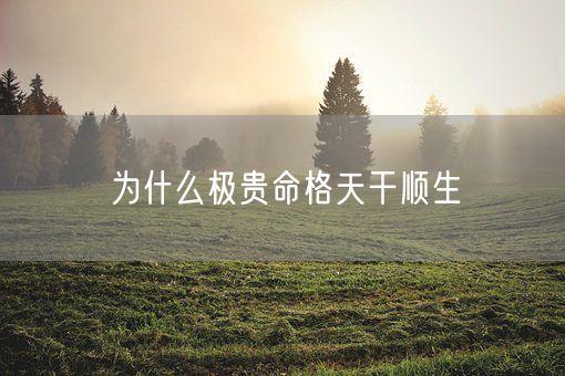 为什么极贵命格天干顺生(图1)