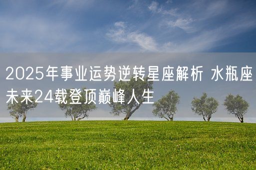 2025年事业运势逆转星座解析 水瓶座未来24载登顶巅峰人生(图1) 2025年事业运势逆转星座解析 水瓶座未来24载登顶巅峰人生(图1)