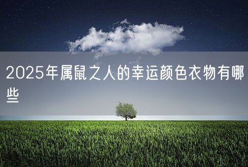 2025年属鼠之人的幸运颜色衣物有哪些(图1)