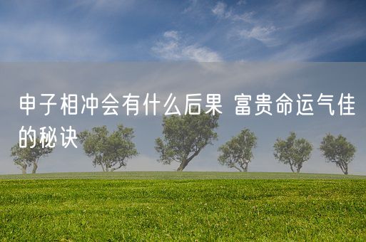 申子相冲会有什么后果 富贵命运气佳的秘诀(图1)
