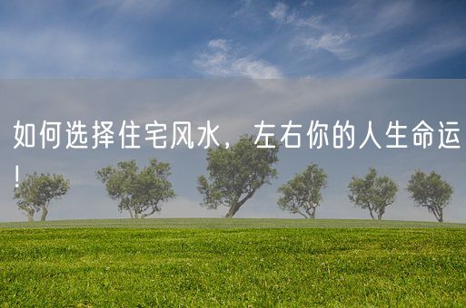 如何选择住宅风水,左右你的人生命运!(图1) 如何选择住宅风水,左右你的人生命运!(图1)