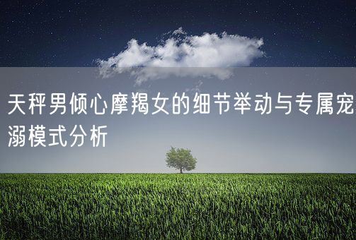 天秤男倾心摩羯女的细节举动与专属宠溺模式分析(图1)