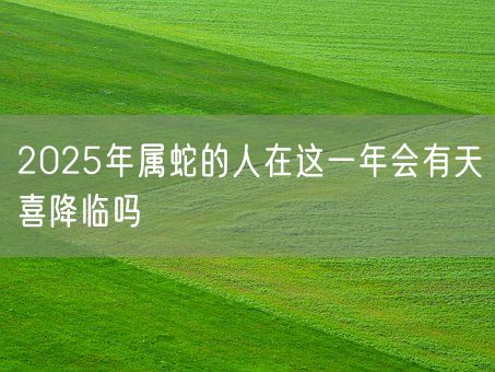 2025年属蛇的人在这一年会有天喜降临吗(图1) 2025年属蛇的人在这一年会有天喜降临吗(图1)