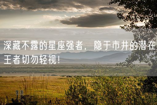 深藏不露的星座强者，隐于市井的潜在王者切勿轻视！(图1)