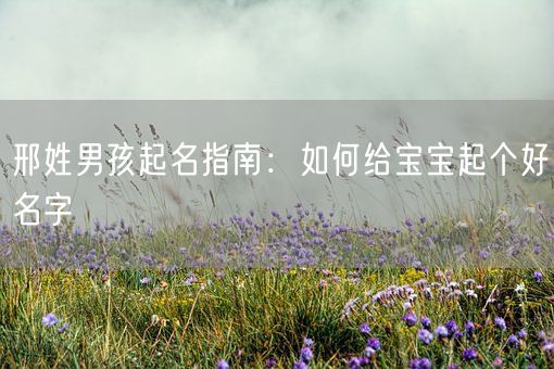 邢姓男孩起名指南：如何给宝宝起个好名字(图1)