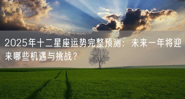 2025年十二星座运势完整预测:未来一年将迎来哪些机遇与挑战?(图1) 2025年十二星座运势完整预测:未来一年将迎来哪些机遇与挑战?(图1)