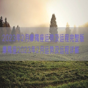 2023年2月摩羯座运势及运程完整版 摩羯座2023年2月运势及运程详解