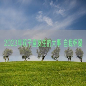 2023年双子座发生的大事 自我怀疑