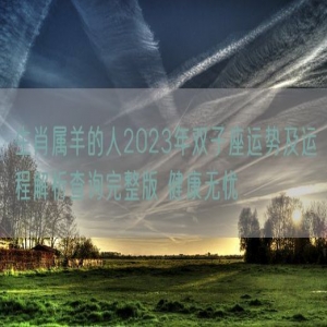 生肖属羊的人2023年双子座运势及运程解析查询完整版 健康无忧