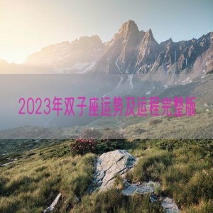 2023年双子座运势及运程完整版