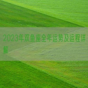 2023年双鱼座全年运势及运程详解