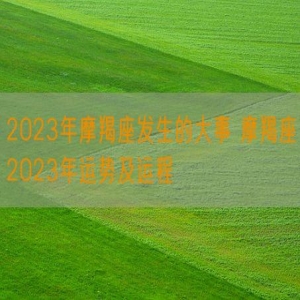 2023年摩羯座发生的大事 摩羯座2023年运势及运程