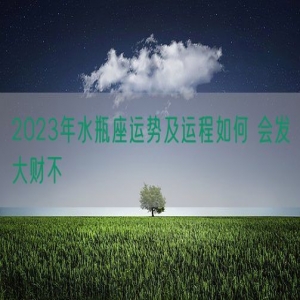 2023年水瓶座运势及运程如何 会发大财不