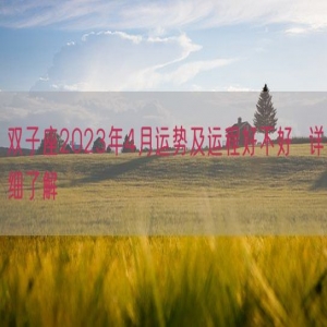 双子座2023年4月运势及运程好不好  详细了解