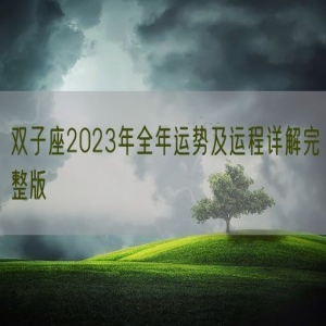 双子座2023年全年运势及运程详解完整版