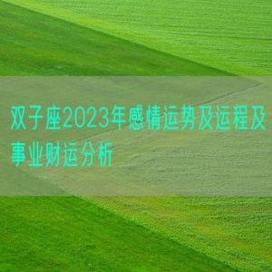 双子座2023年感情运势及运程及事业财运分析