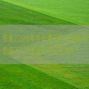 双鱼2023年生肖属马的人运势,双鱼座2023年运势及运程如何？