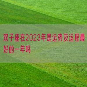双子座在2023年是运势及运程最好的一年吗