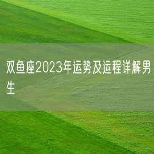双鱼座2023年运势及运程详解男生