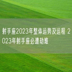 射手座2023年整体运势及运程 2023年射手座必遭劫难