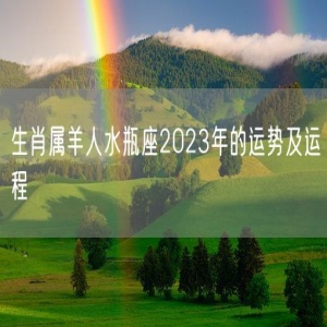 生肖属羊人水瓶座2023年的运势及运程