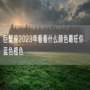 巨蟹座2023年看看什么颜色最旺你  蓝色橙色