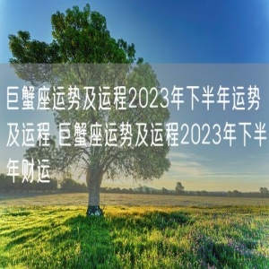 巨蟹座运势及运程2023年下半年运势及运程 巨蟹座运势及运程2023年下半年财运