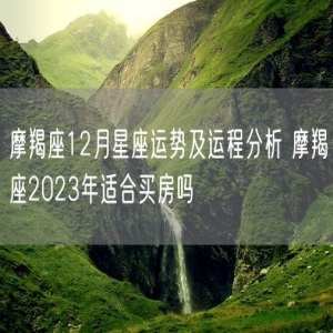 摩羯座12月星座运势及运程分析 摩羯座2023年适合买房吗