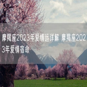 摩羯座2023年爱情运详解 摩羯座2023年爱情宿命 