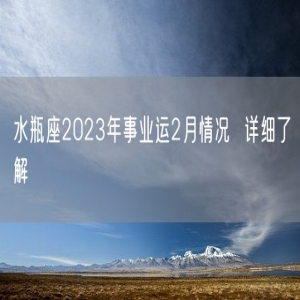 水瓶座2023年事业运2月情况  详细了解
